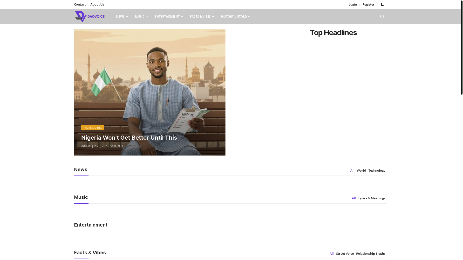 website screenshot of https://daqvoice.com/