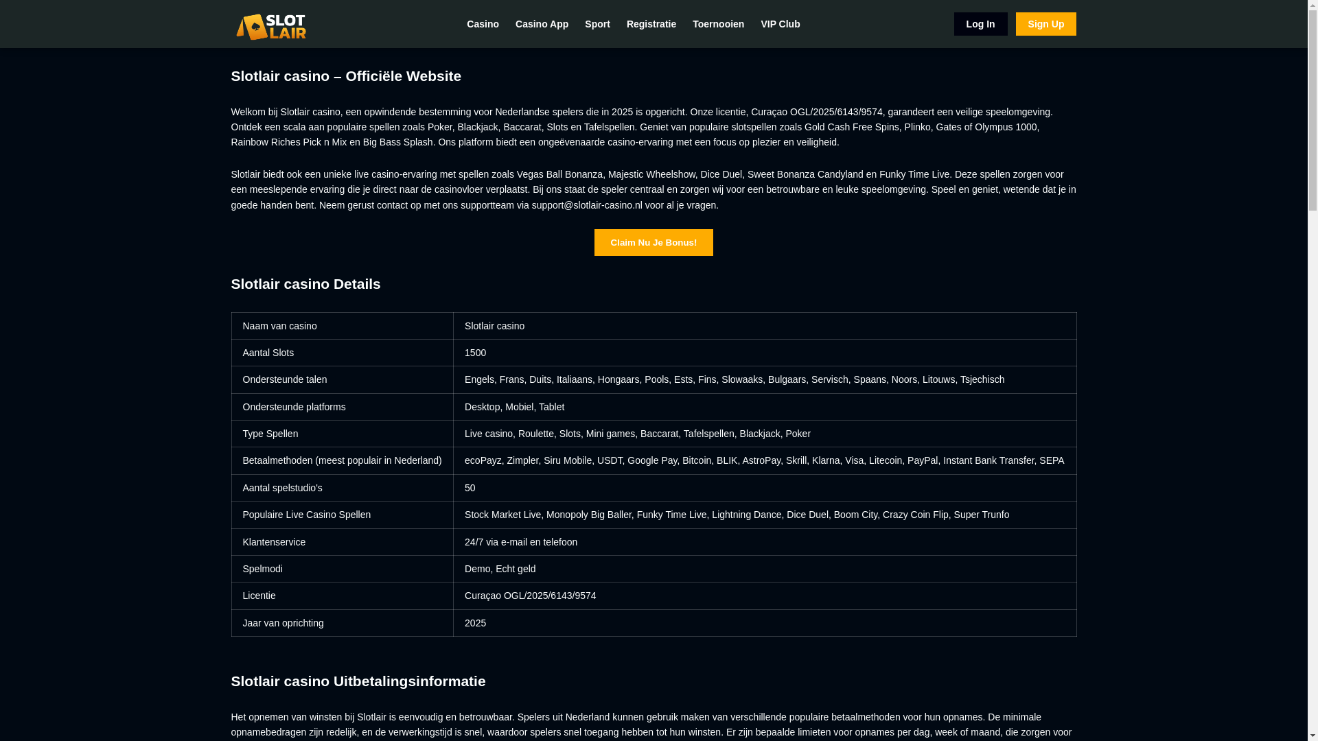 website screenshot of https://slotlair-casino-nl.pages.dev/