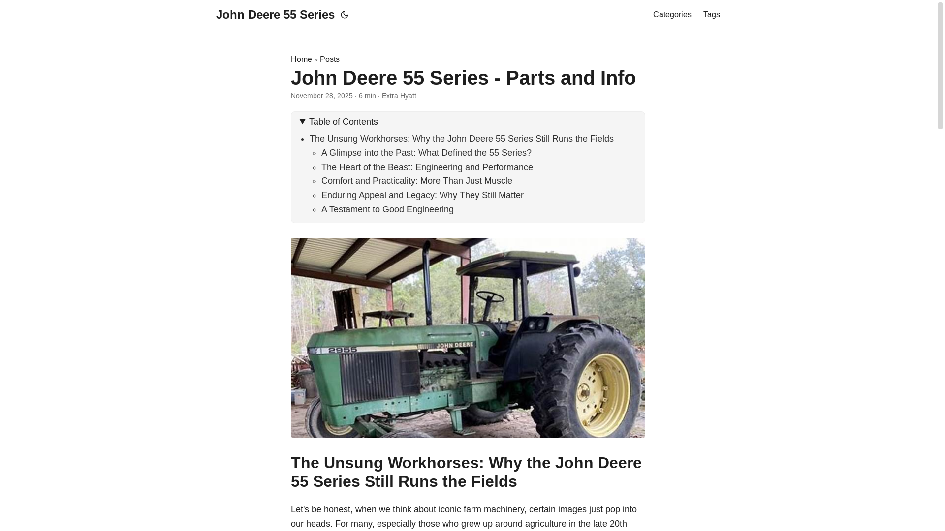 website screenshot of https://johndeere55series.pages.dev/