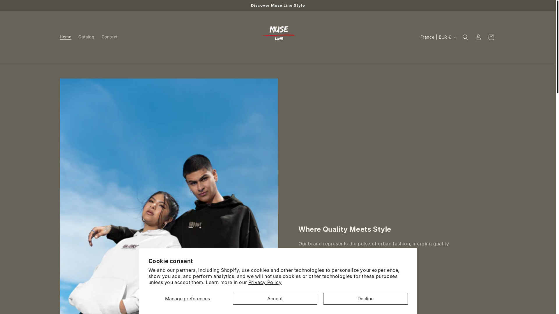 website screenshot of https://muselinestore.com/