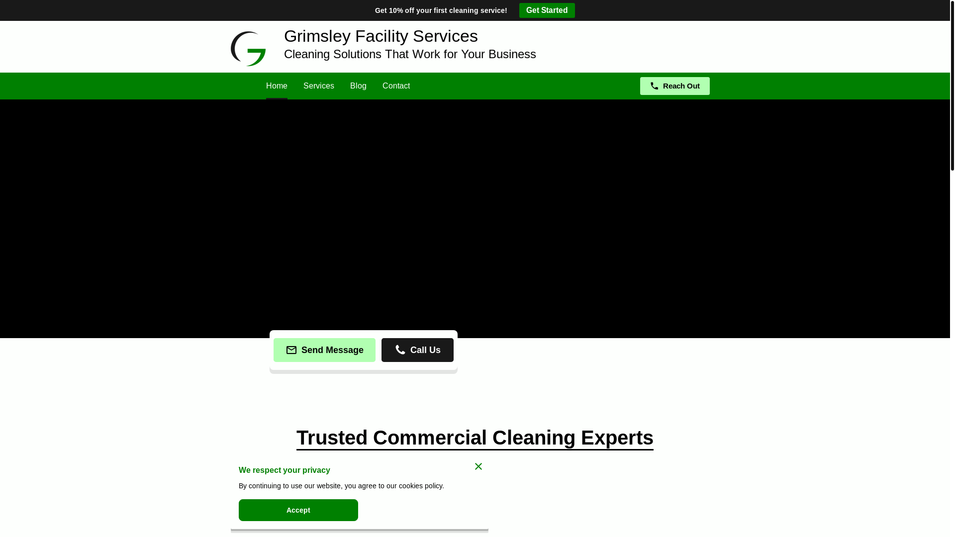 website screenshot of https://grimsleyfacilityservices.com/