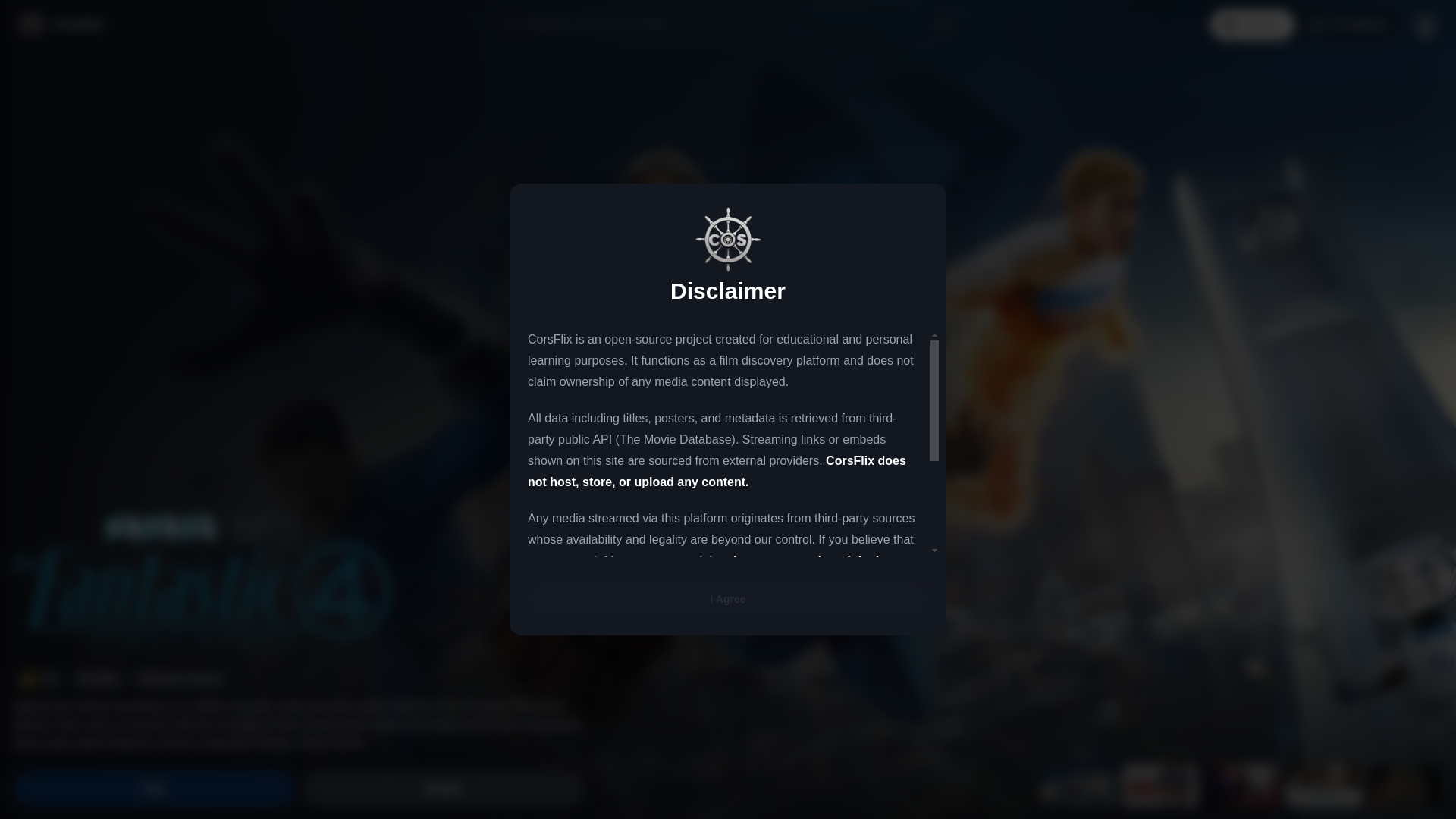 website screenshot of https://watch.corsflix.net/