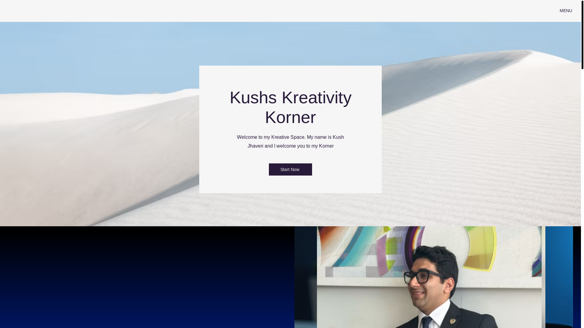 website screenshot of https://kushskreativitykorner.com/