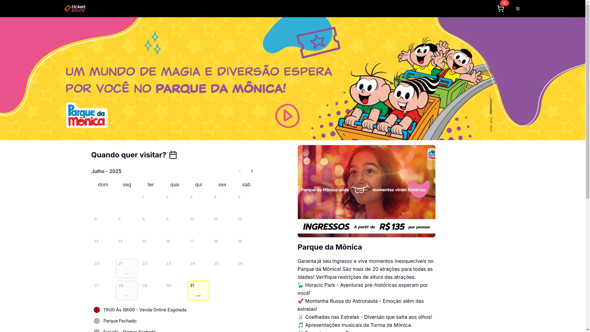 website screenshot of https://ingressos-paquemonica.app/