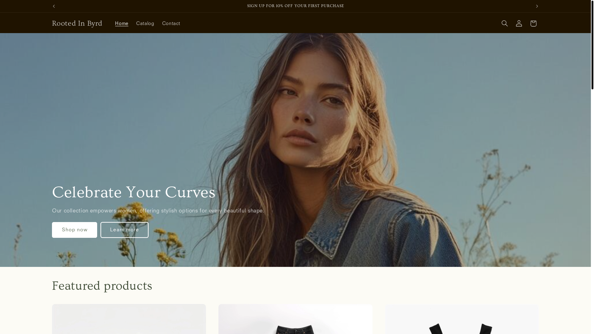 website screenshot of https://rootedinbyrd.com/