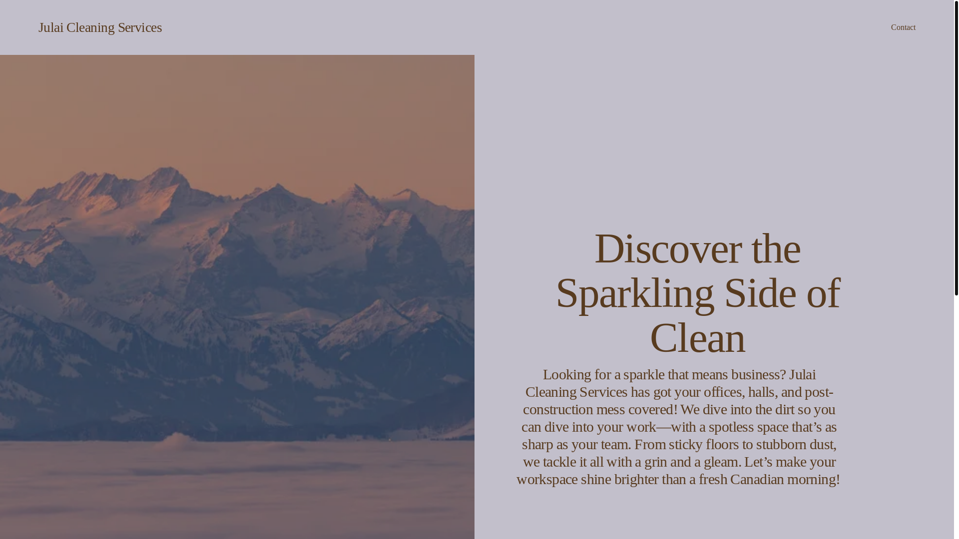 website screenshot of https://julaicleaningservices.ca/