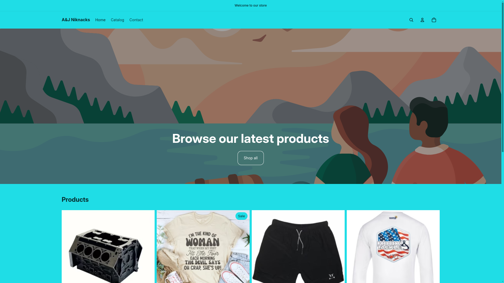 website screenshot of https://shirtsandsnuggles.com/