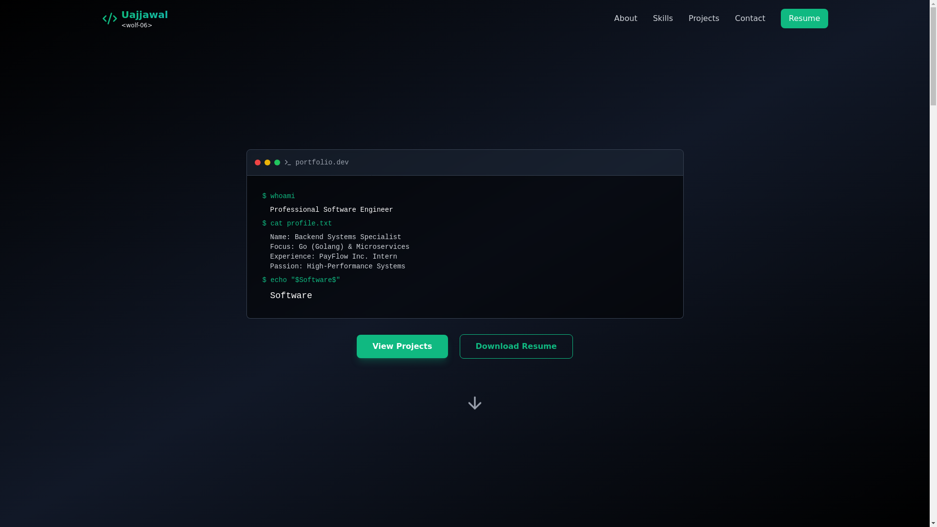 website screenshot of https://uajjawal.dev/