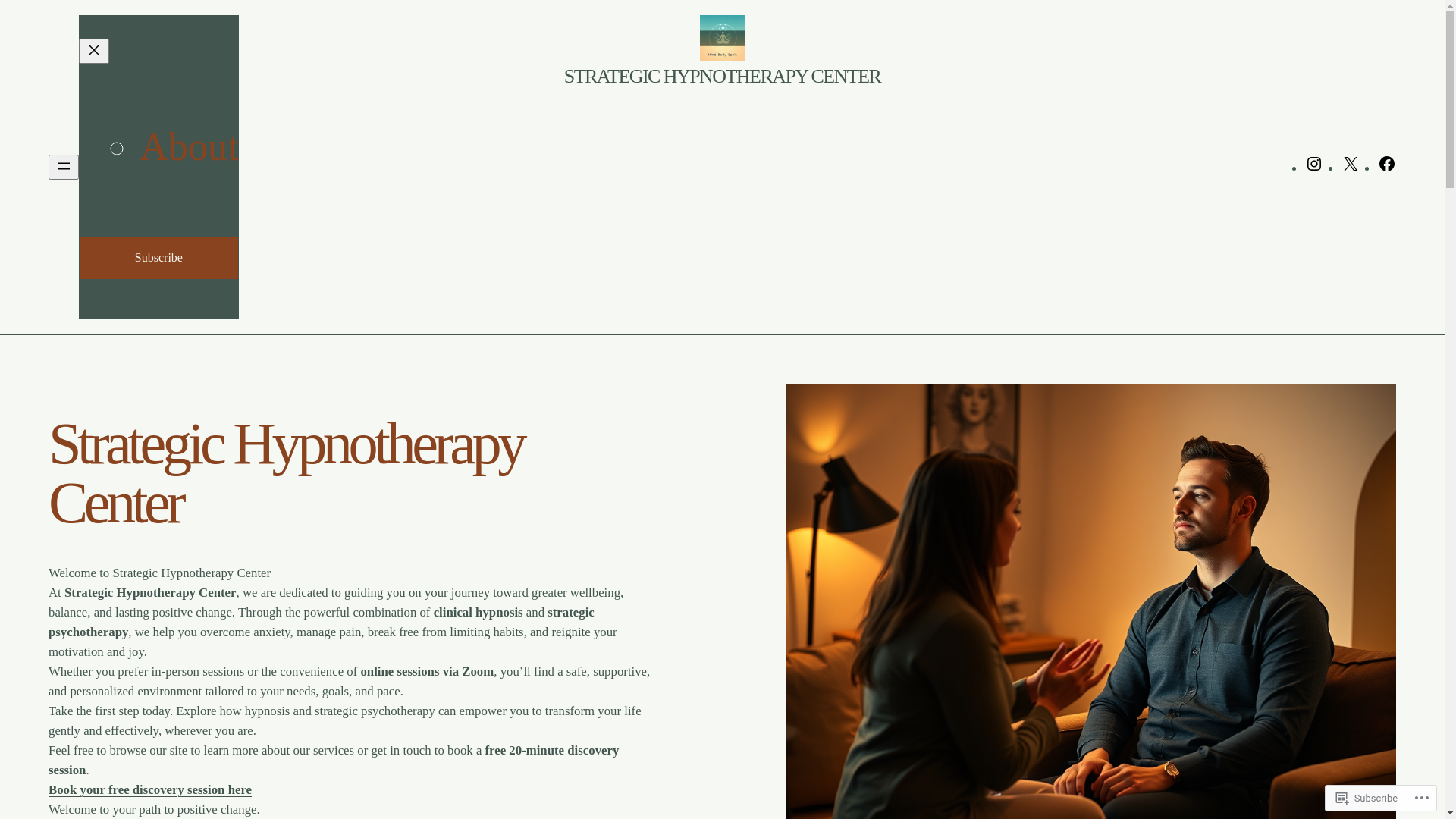 website screenshot of https://strategichypnotherapycenter.com/
