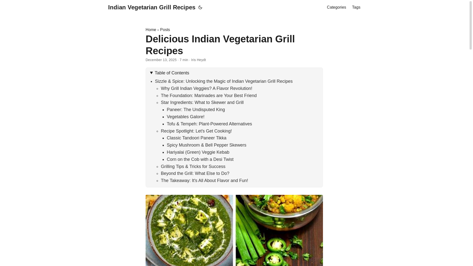 website screenshot of https://indianvegetariangrillrecipes2.pages.dev/