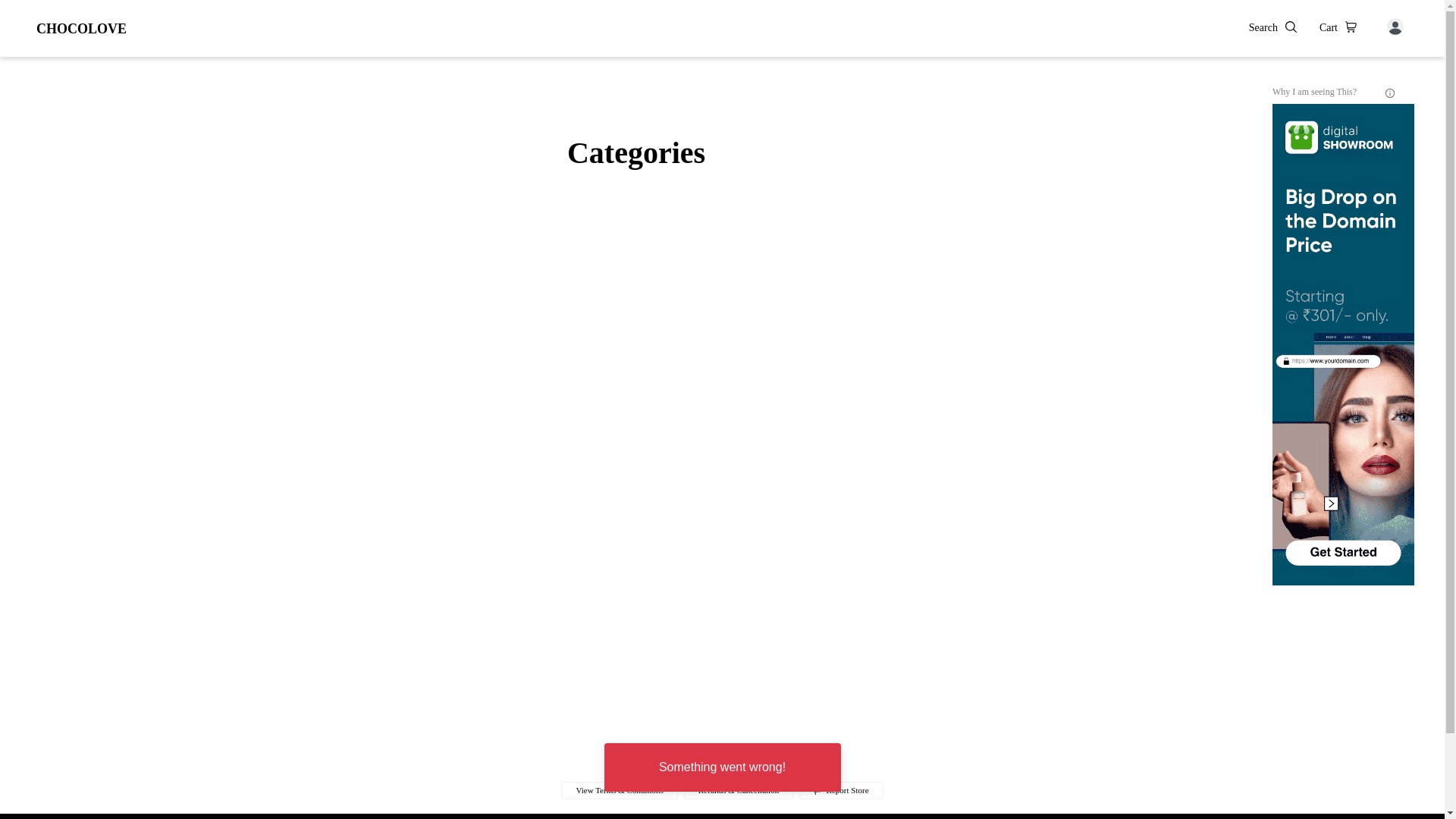 website screenshot of https://thechocolove.co.in/