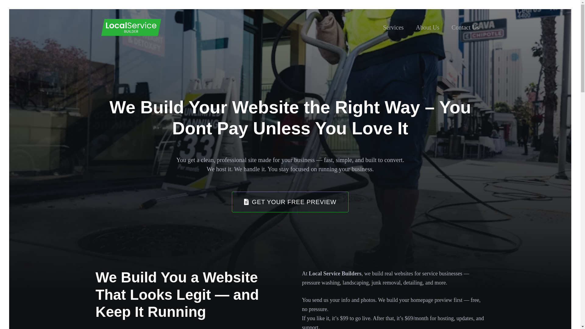 website screenshot of https://pressurewashingsterling.com/