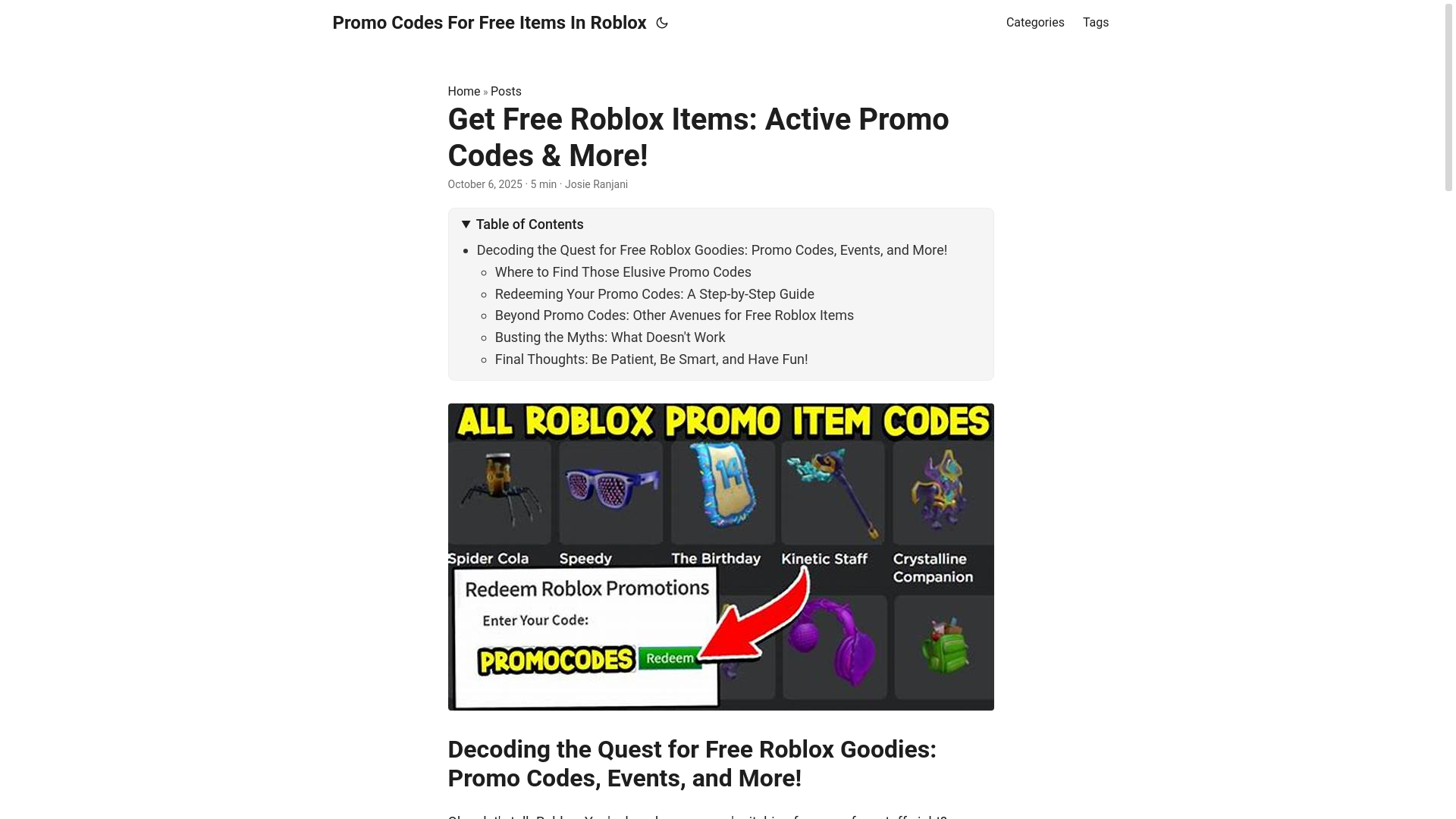 website screenshot of https://promo-codes-for-free-items-in-roblox.pages.dev/