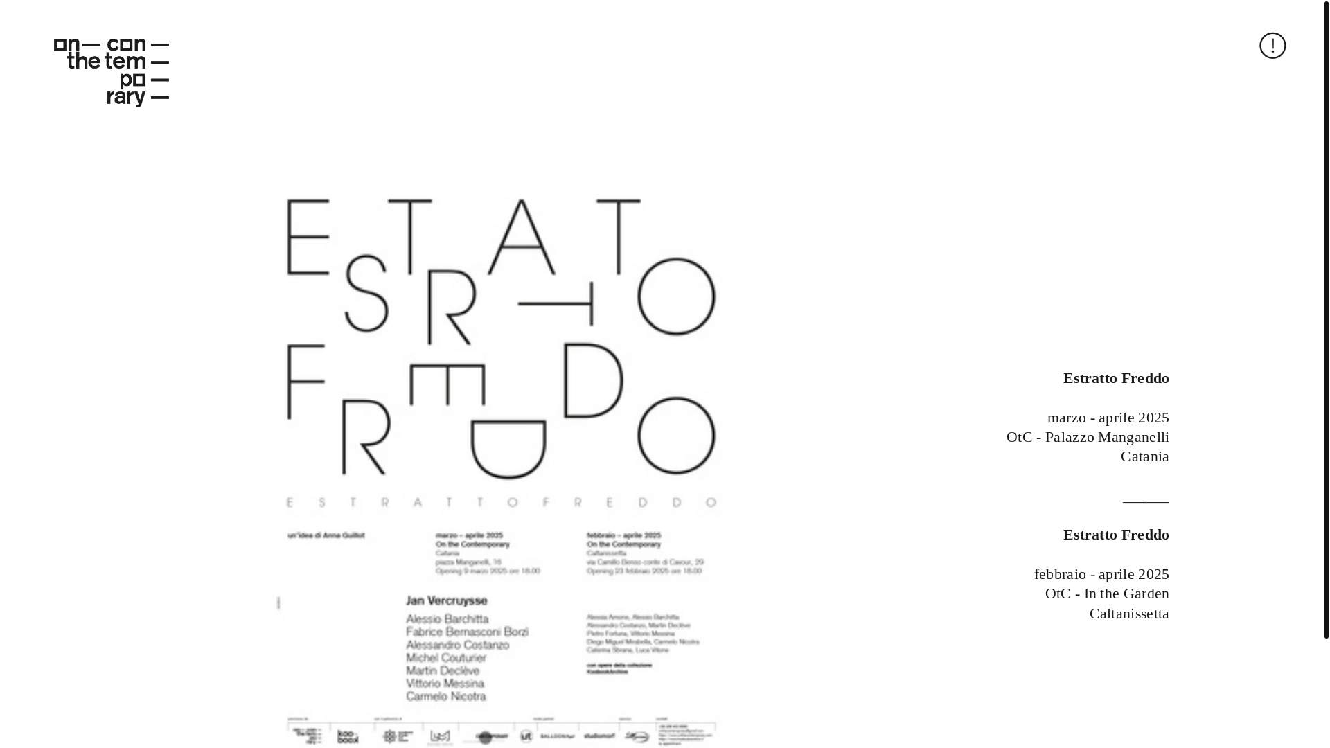 website screenshot of https://onthecontemporary.it/