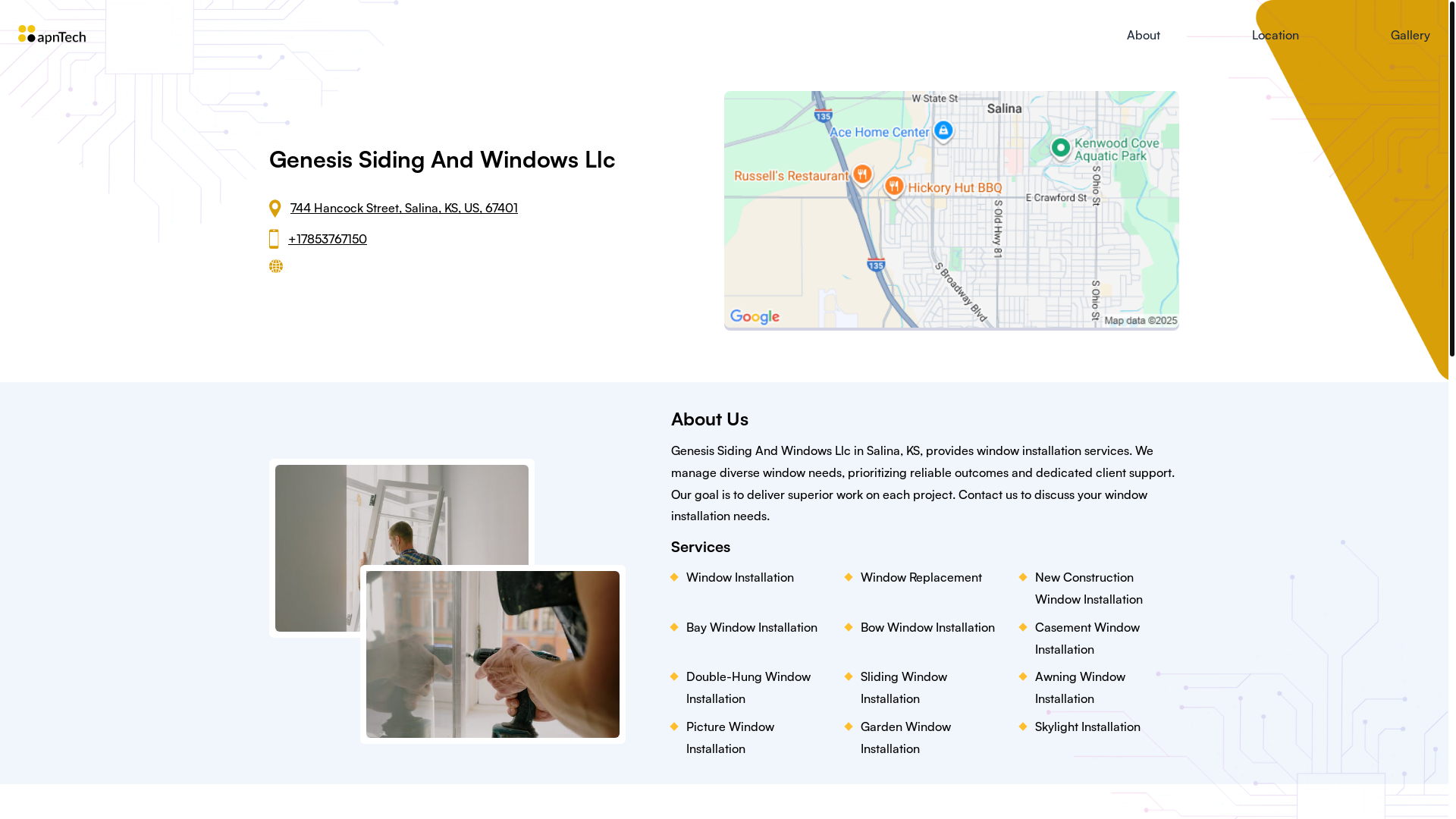 website screenshot of https://genesissidingandwindowsllc.online/