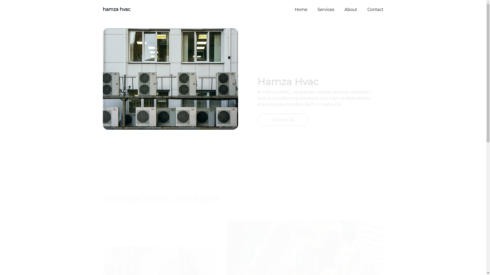 website screenshot of https://hamzahvac.us/