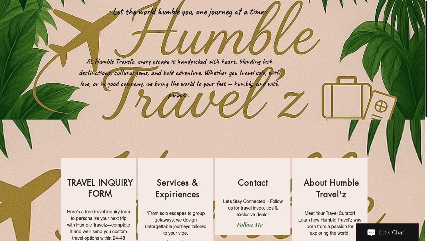 website screenshot of https://humbletravelz.com/