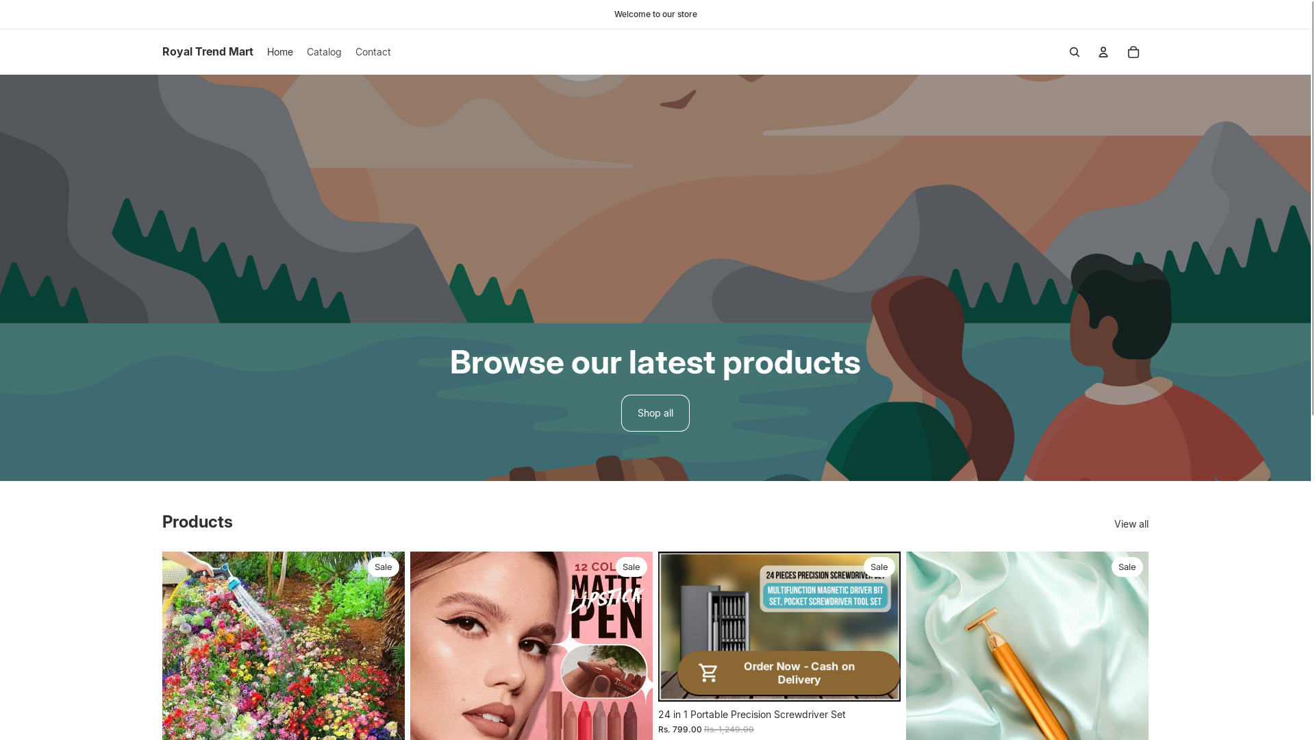 website screenshot of https://royaltrendmart.store/