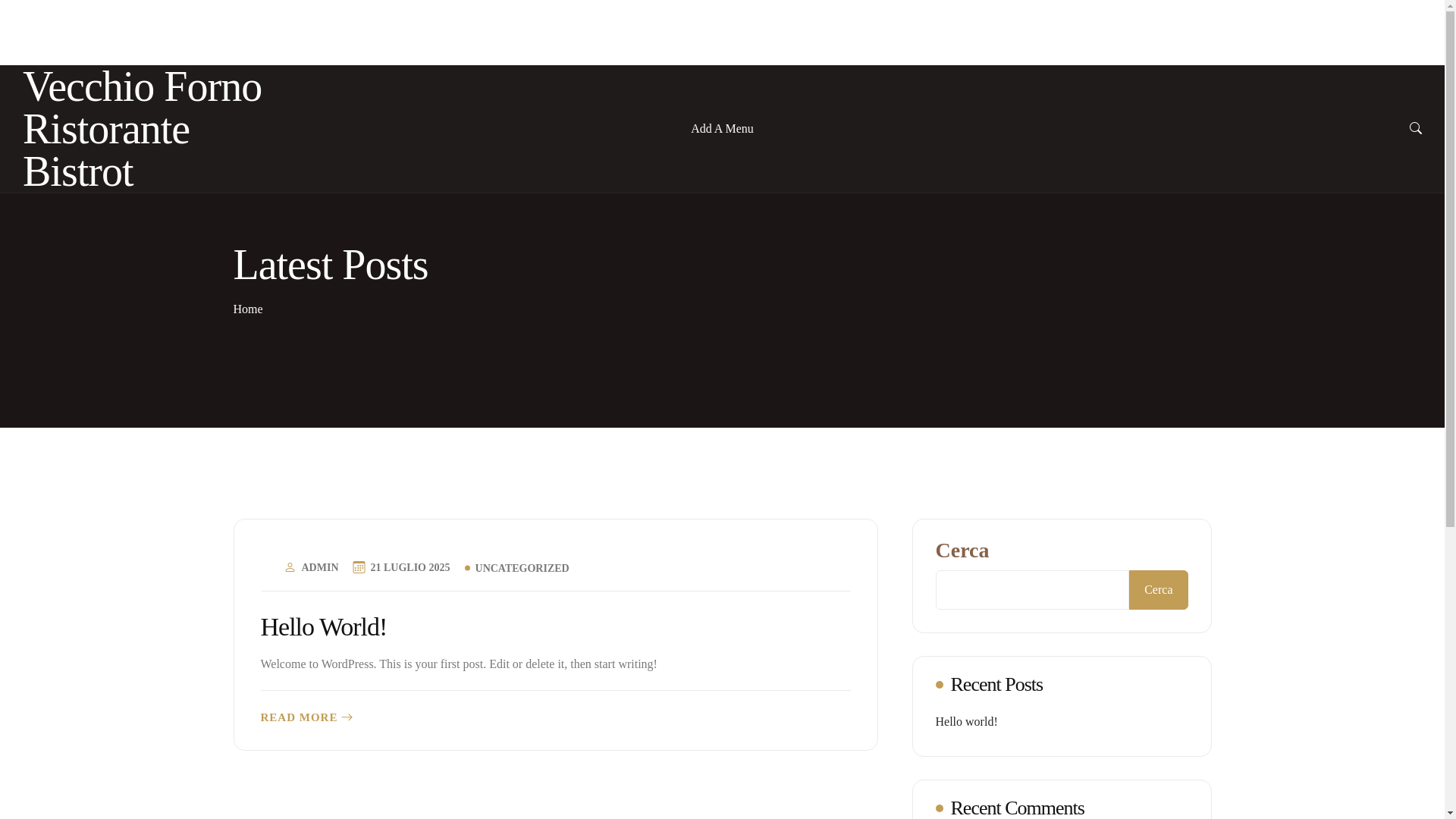website screenshot of https://vecchiofornobistrot.it/