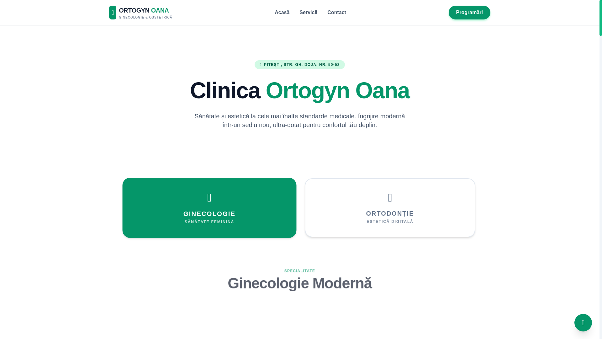 website screenshot of https://ortogyn-oana.pages.dev/