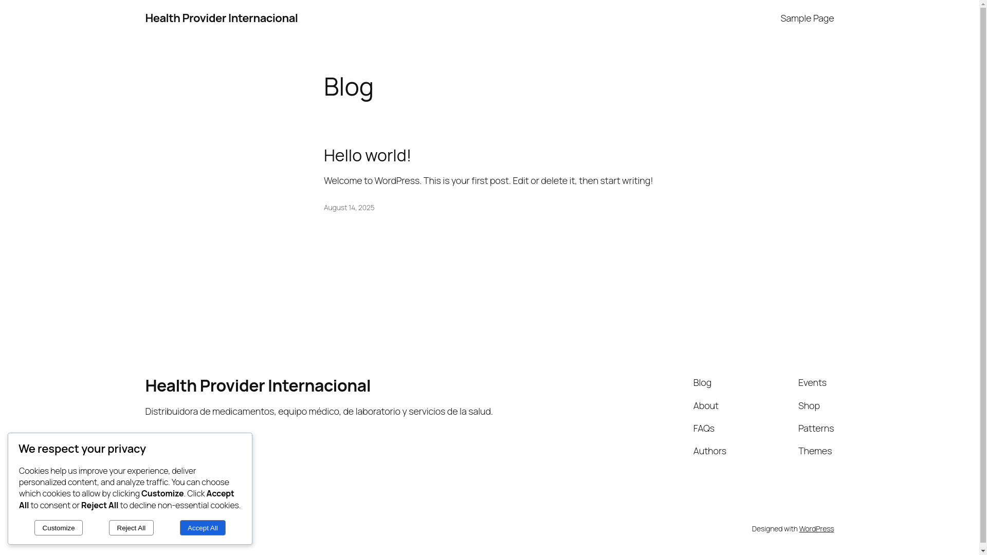 website screenshot of https://healthproviderinternacional.com.mx/