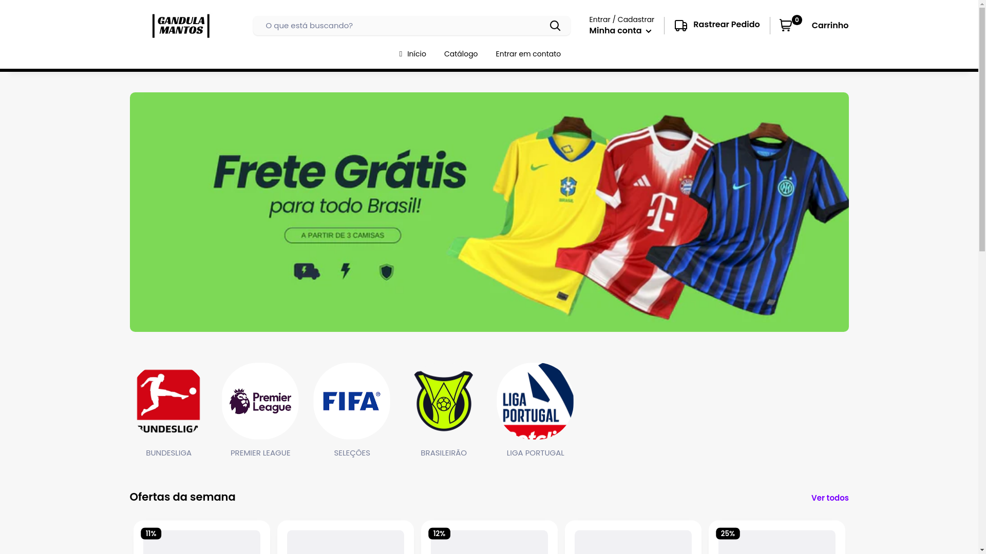 website screenshot of https://gandula-mantos.com.br/
