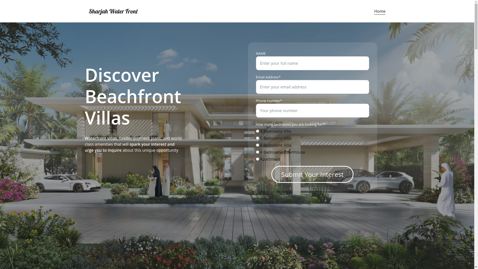 website screenshot of https://sharjahwaterfront.ae/