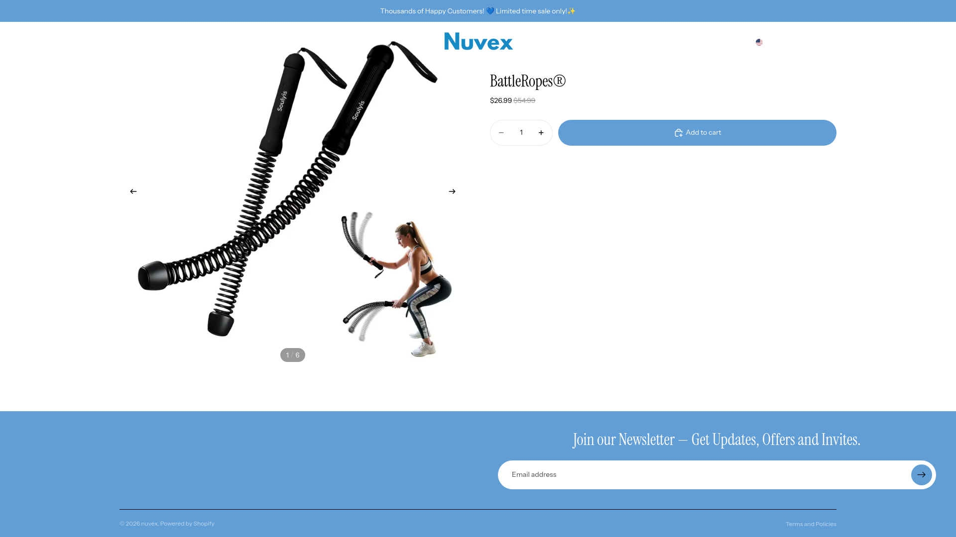 website screenshot of https://trynuvex.me/