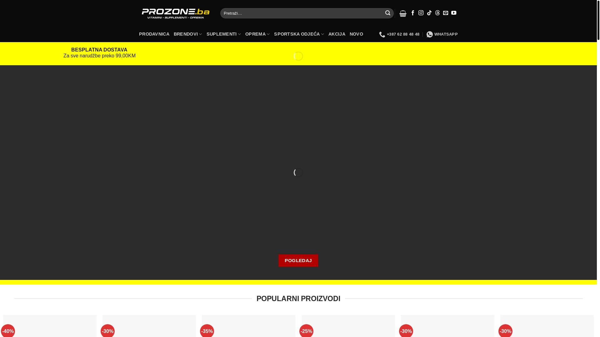 website screenshot of http://prozone.ba/