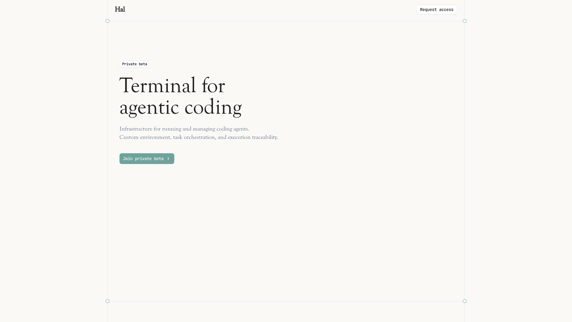 website screenshot of https://tryhal.com/