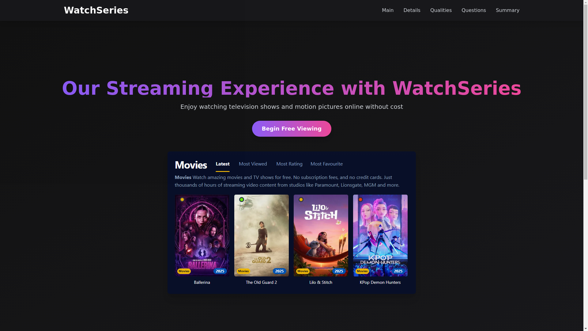 website screenshot of https://watchseries-dsr1.pages.dev/