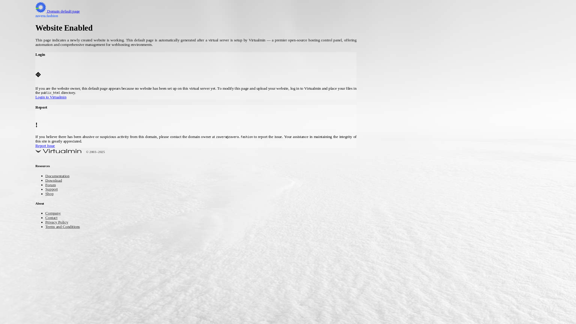 website screenshot of https://zavera.fashion/