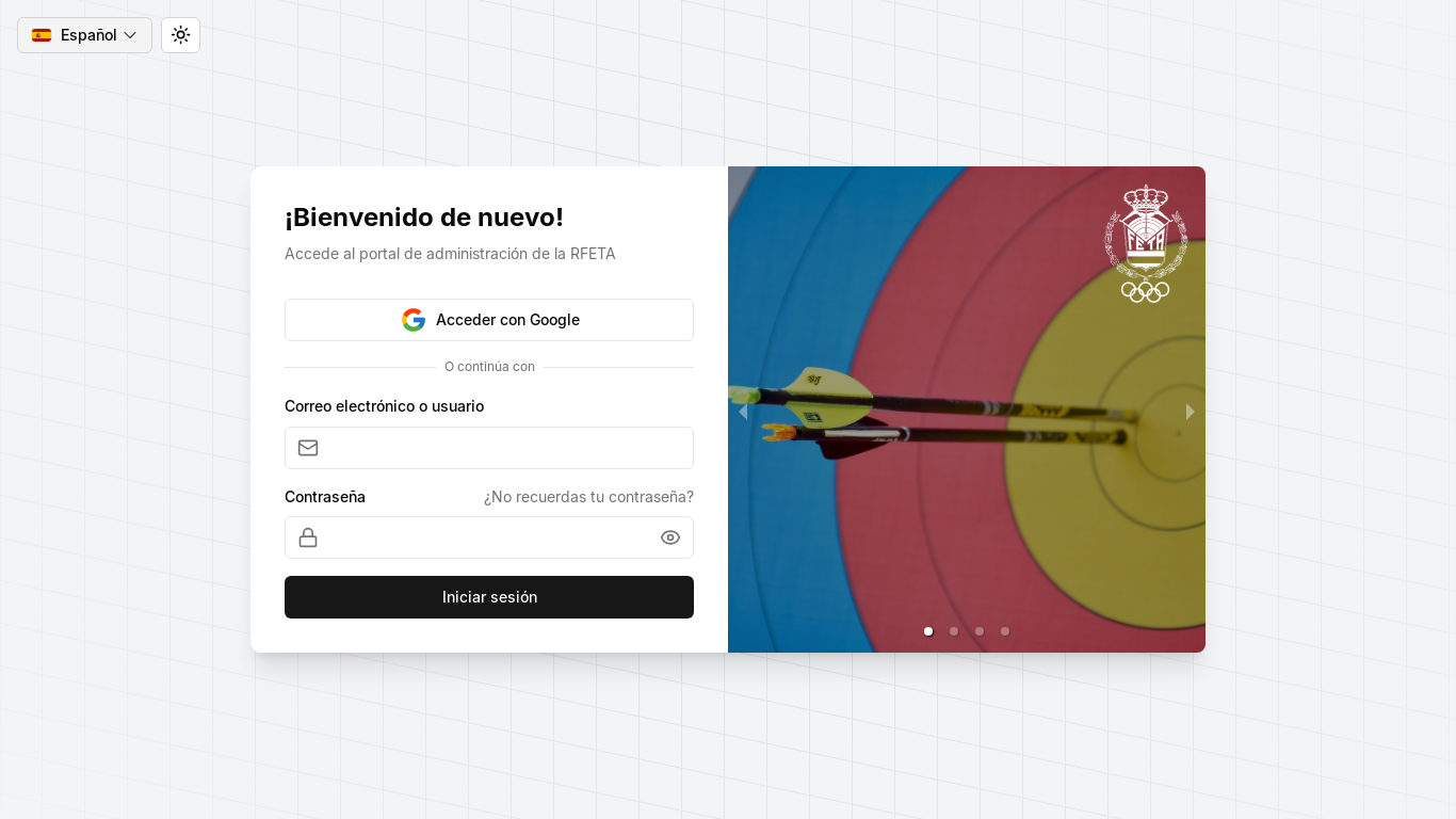 website screenshot of https://portal.rfeta.es/