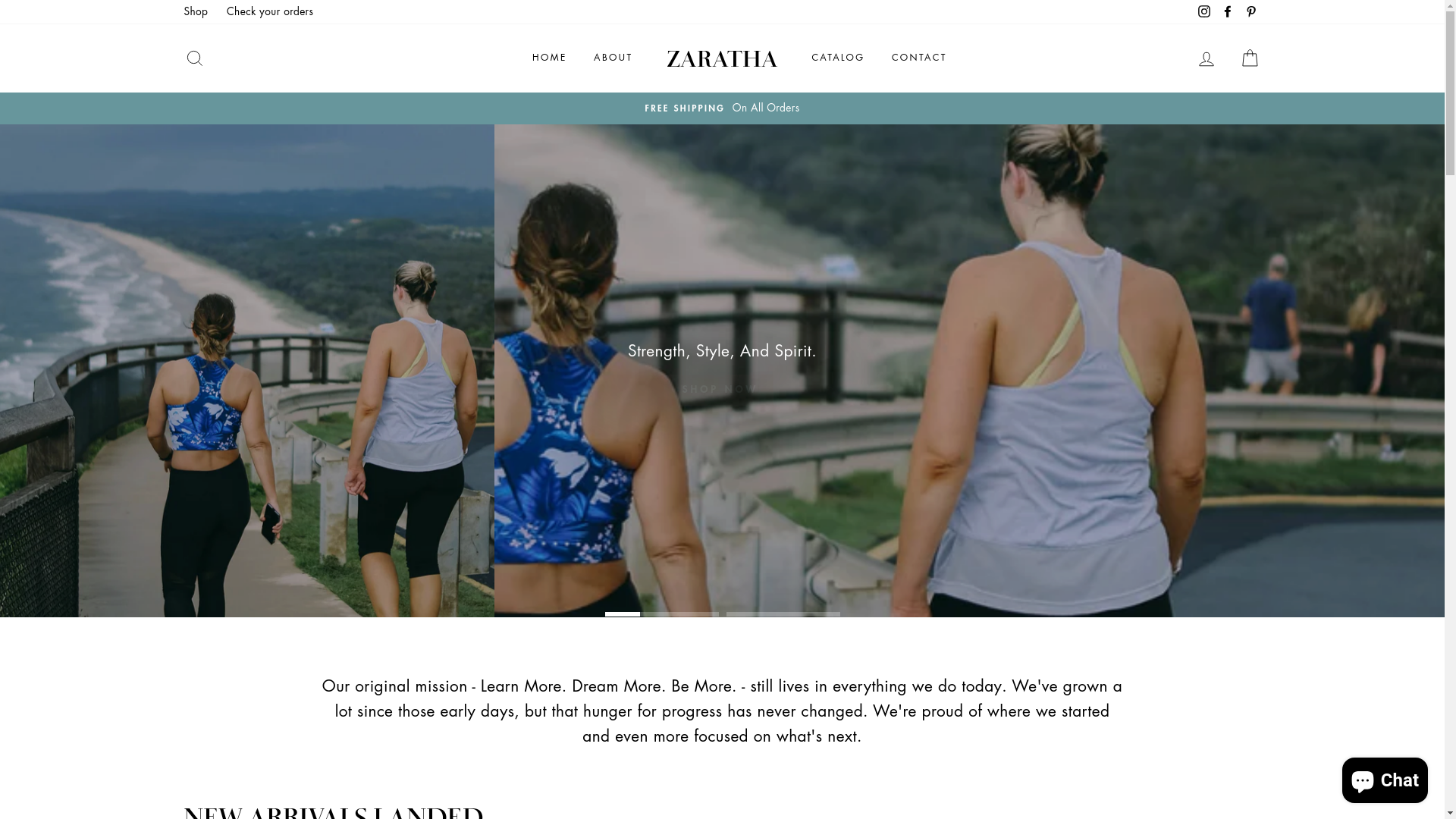 website screenshot of https://zaratha.shop/