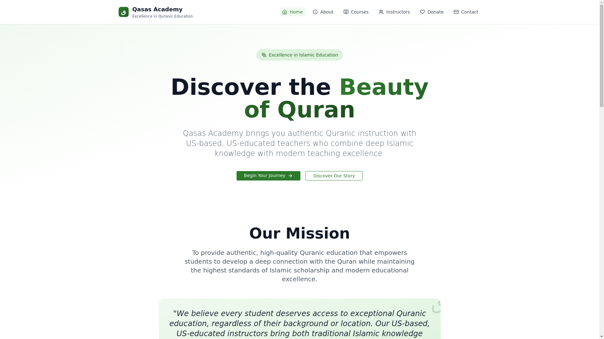 website screenshot of https://qasas-academy.pages.dev/