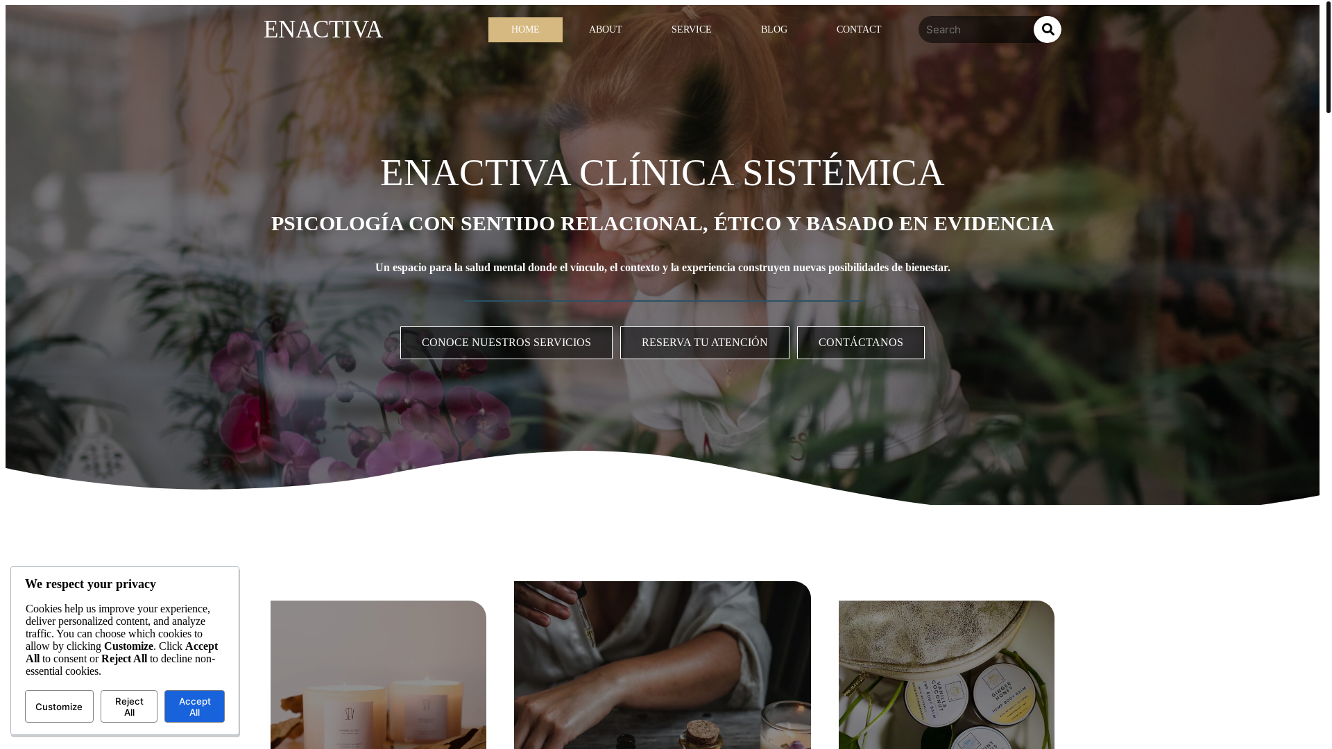 website screenshot of https://enactivaclinica.cl/