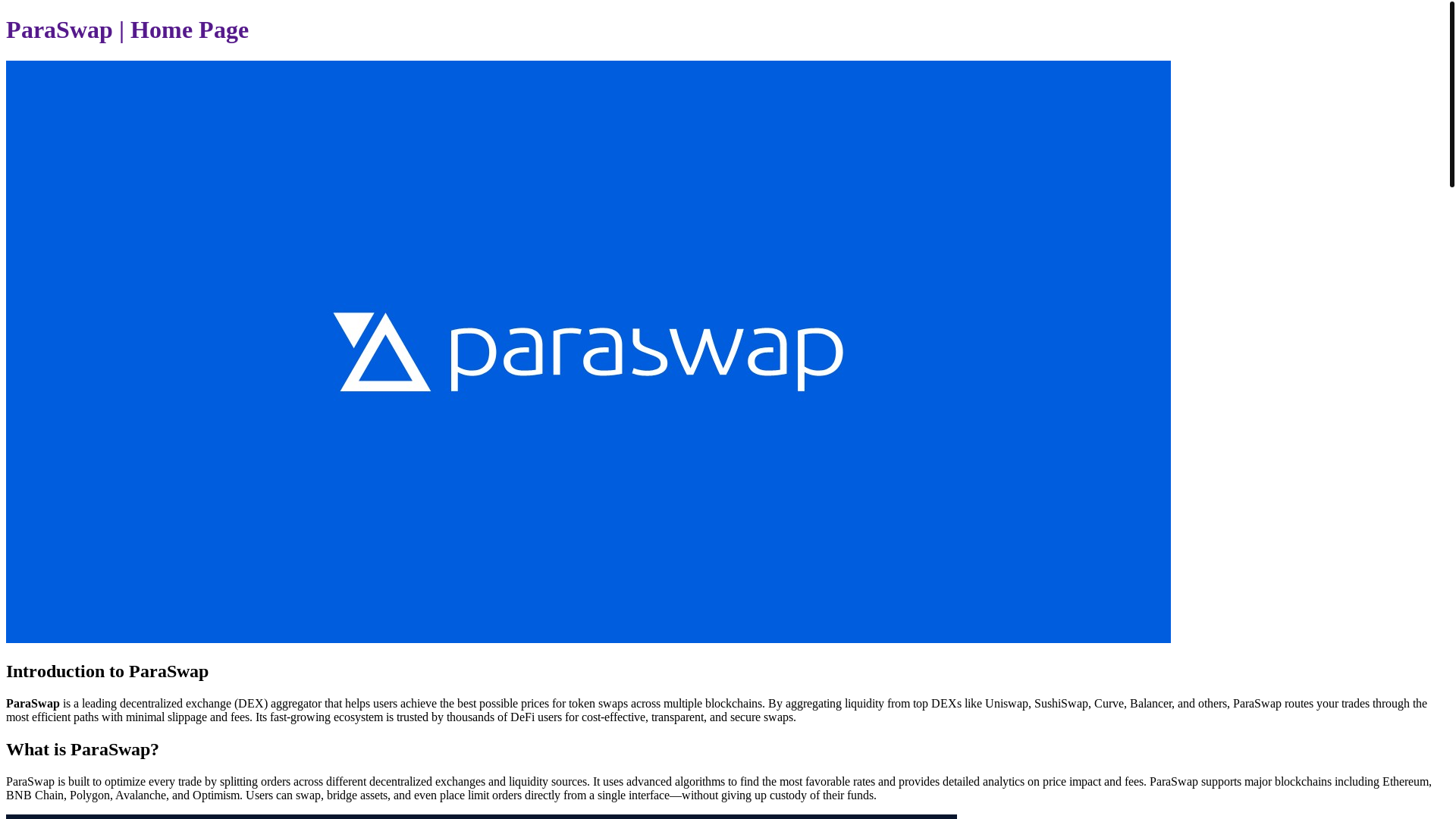 website screenshot of https://paraswap-app.pages.dev/