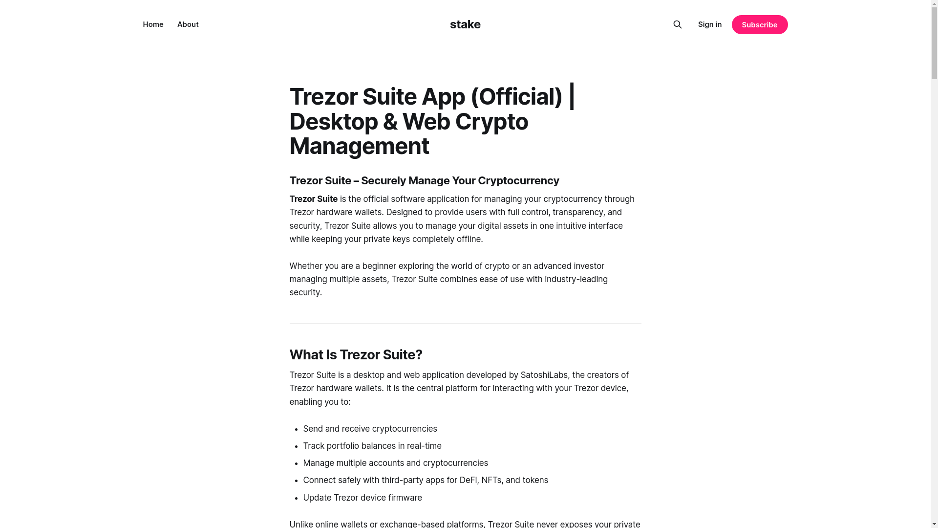 website screenshot of https://stake.ghost.io/en-us/