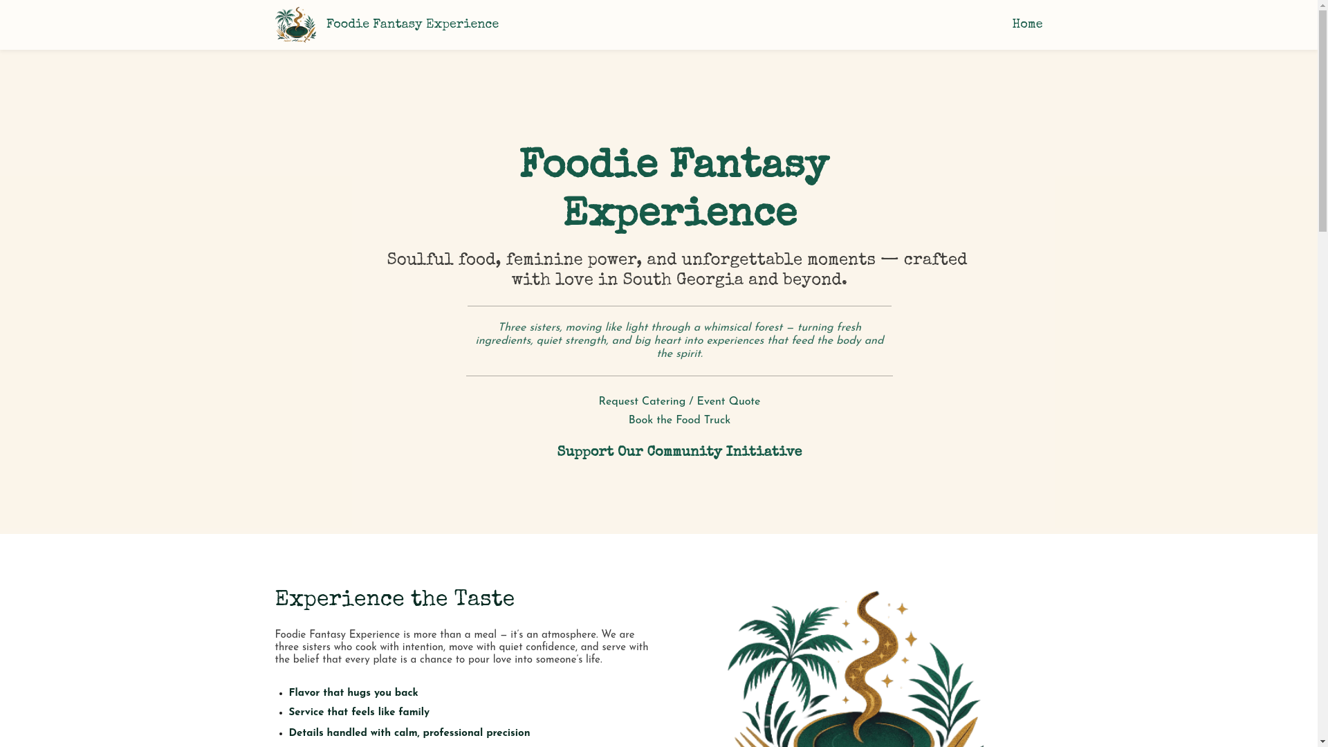 website screenshot of https://foodiefantasyexperience.com/