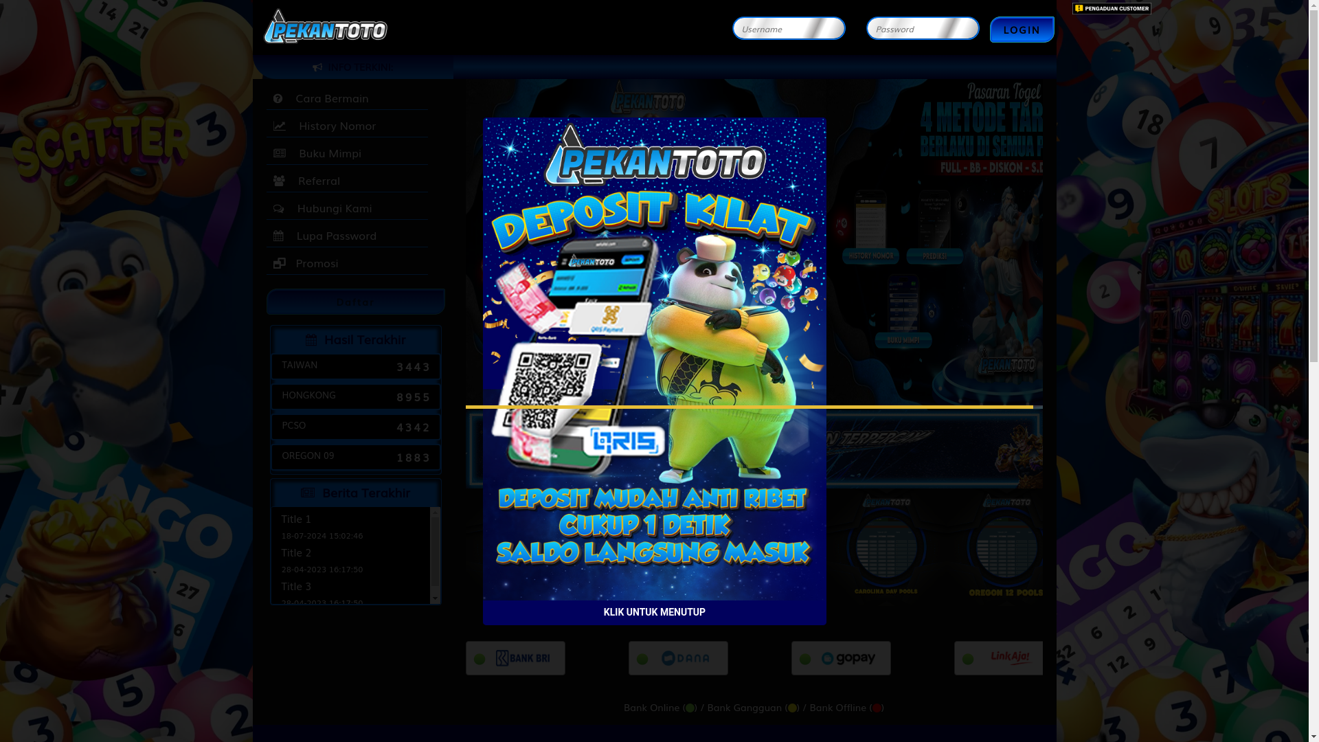 website screenshot of https://pekantotomaju.com/