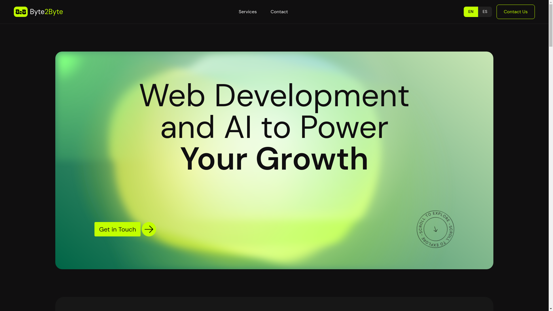 website screenshot of https://byte2byte-landing.pages.dev/