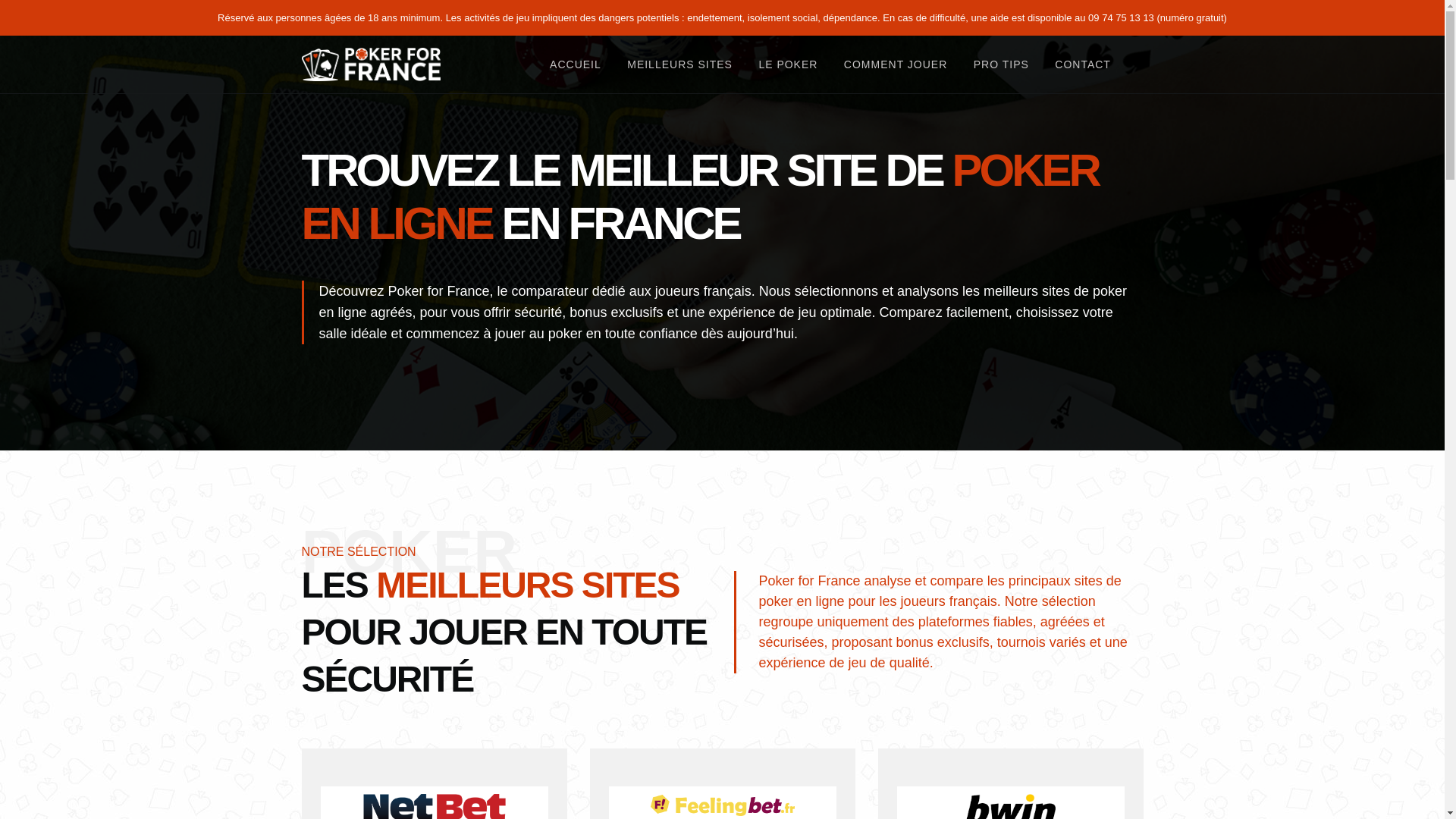 website screenshot of https://pokerforfrance.site/