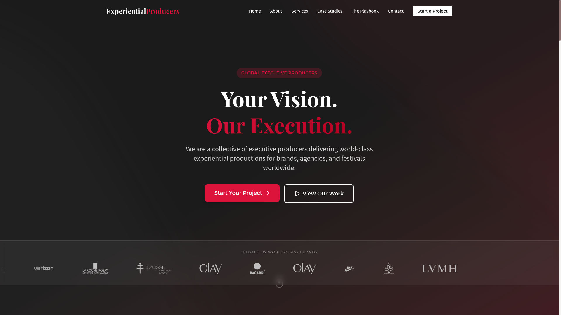 website screenshot of https://goexperientialproducers.com/