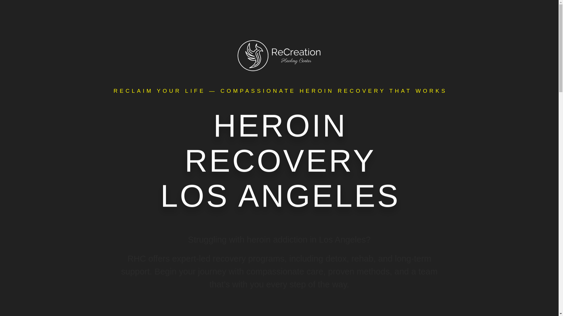 website screenshot of https://heroinrecoverylosangeles.com/