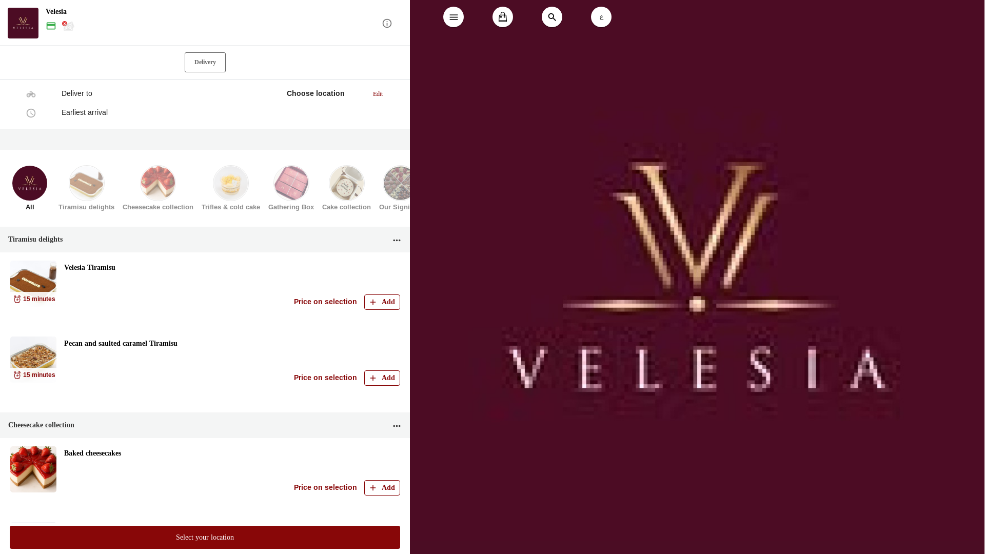 website screenshot of https://velesiakw.com/