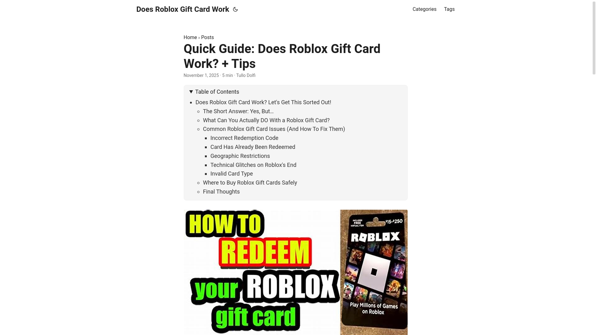 website screenshot of https://does-roblox-gift-card-work.pages.dev/