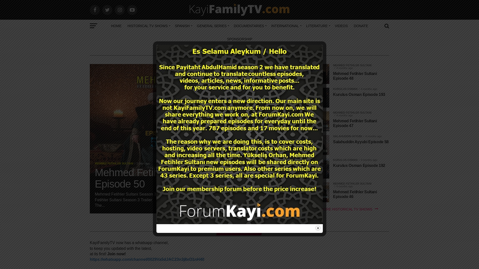 website screenshot of https://kayifamilytv.com/