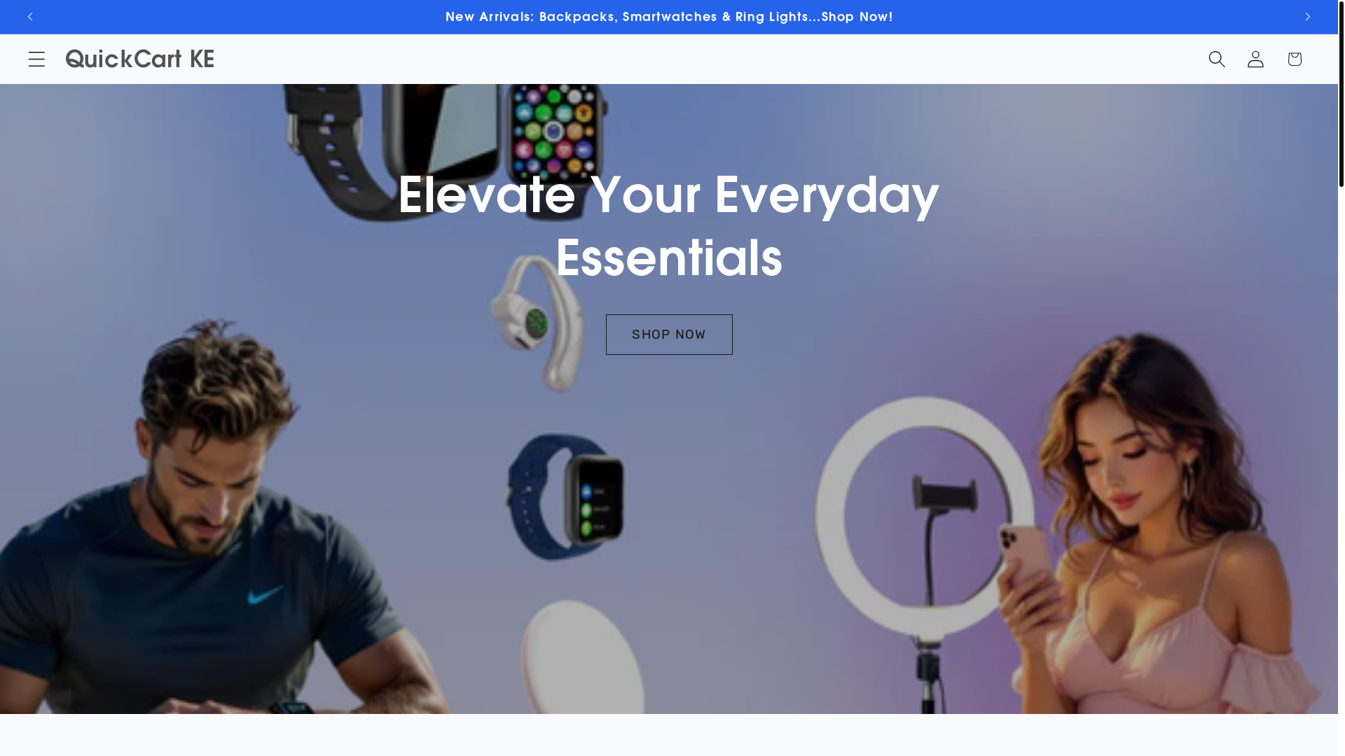 website screenshot of https://quickcartke.com/