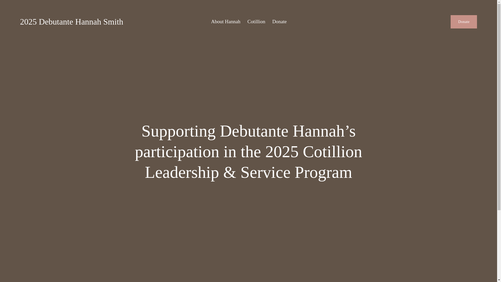 website screenshot of https://2025debutantehannahsmith.com/