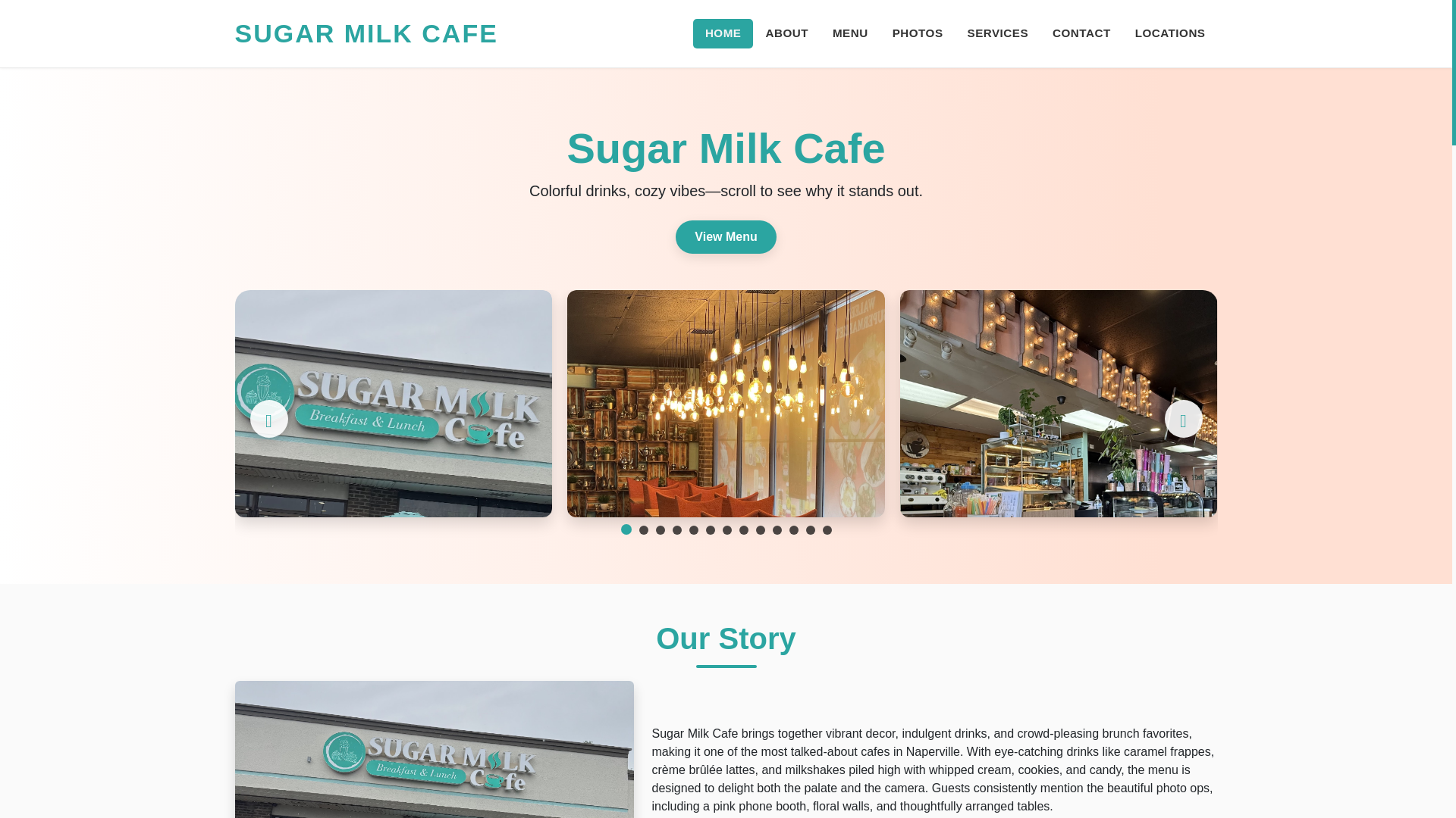 website screenshot of https://sugar-milk-cafe-site.pages.dev/